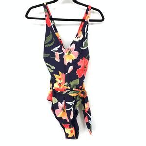 Seafolly Summer Memoirs Indigo One Piece Swimsuit Womens Sz US 10 DD Floral
